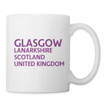 Glasgow – Scotland Textdesign - Tasse - Weiß - Rechts