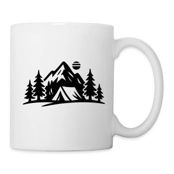 Icône extérieure du paysage de tentes - Mug blanc - blanc - Droite