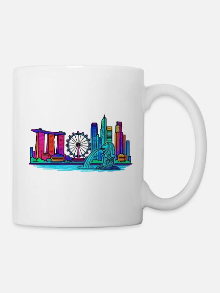 Singapur Skyline - Tasse - Weiß