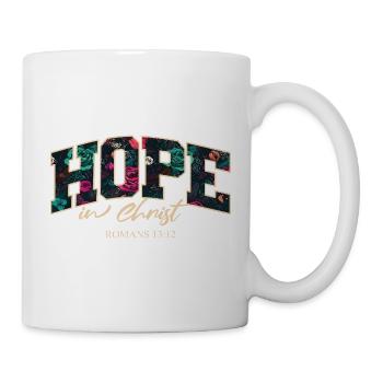 Hope in Christ Floral Christian Bible Verse - Mug - white - Right