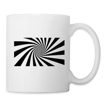 Hypnotische Schwarze Spirale - Tasse - Weiß - Rechts