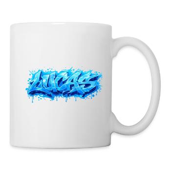 Graffiti  LUCAS Prénom cadeau idéal imprimable  - Mug blanc - blanc - Droite