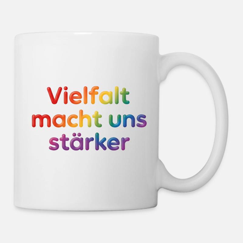 Vielfalt macht uns stärker – gemeinsam einzigartig - Tasse - Weiß
