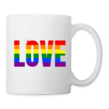 LOVE Rainbow Statement – Bold Equality Message - Tasse - Weiß - Rechts