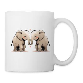 Elefantenherz Trunkfreundschaft - Tasse - Weiß - Rechts
