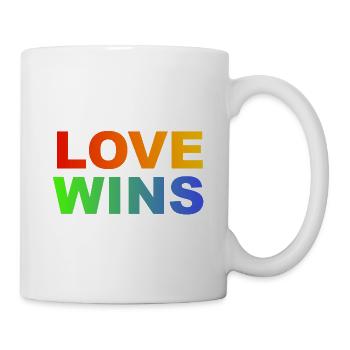 Love Wins Regenbogen  - Tasse - Weiß - Rechts