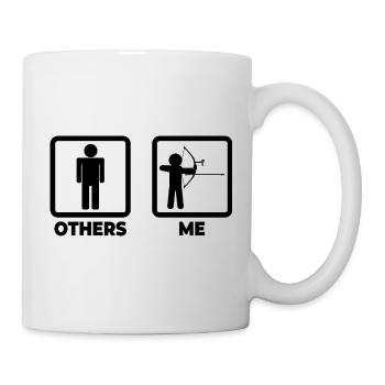 Lustiger Bogensportler - Tasse - Weiß - Rechts