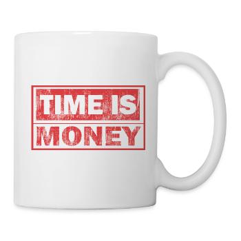 Zeit ist Geld – Fette Typografie - Tasse - Weiß - Rechts