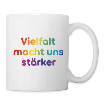 Vielfalt macht uns stärker - Tasse - Weiß - Rechts