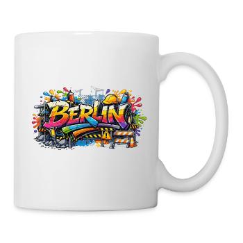 Berlin Graffiti Baustellen Style mit Farbeffekten - Tasse - Weiß - Rechts
