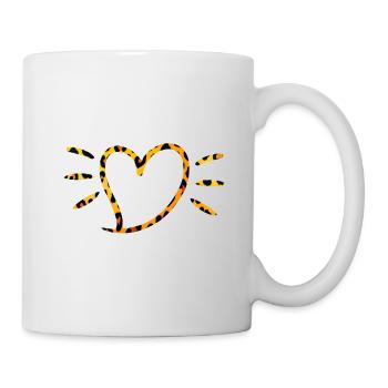 Leopard Herz mit Sonnenstrahlen - Tasse - Weiß - Rechts