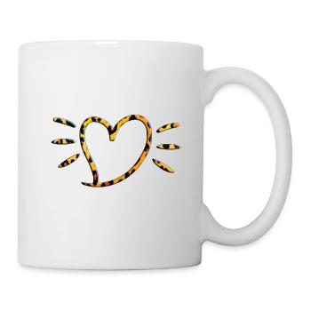 Leopard Herz Strahlen - Tasse - Weiß - Rechts