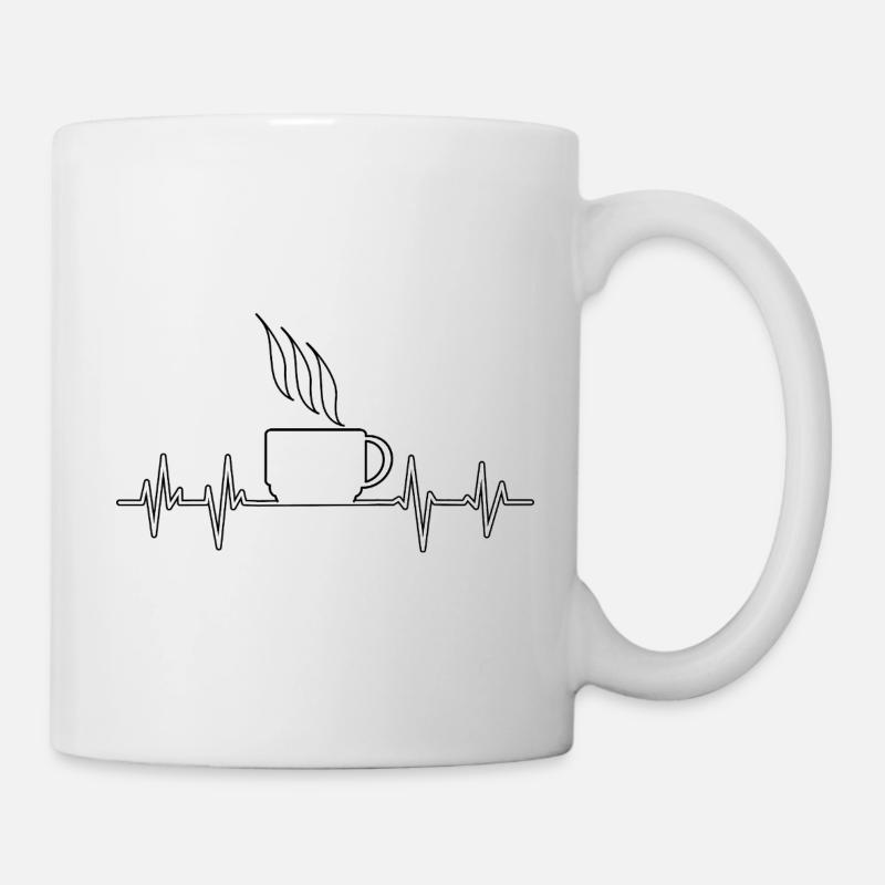 Herzschlag Kaffee - Tasse - Weiß