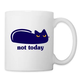 Katze Not Today Faulpelz Spruch - Tasse - Weiß - Rechts
