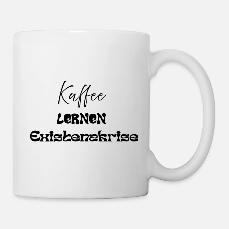 Café -> Apprentissage -> Crise existentielle - Mug blanc - blanc