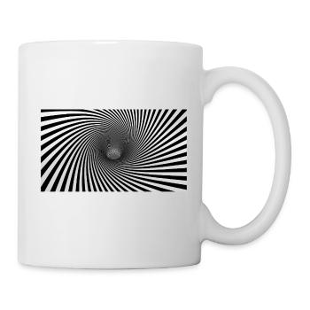 Hypnotische Schwarz-Weiß-Spirale - Tasse - Weiß - Rechts