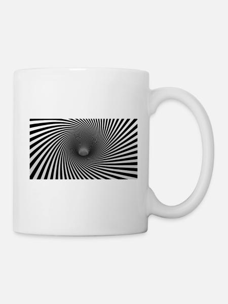 Hypnotische Schwarz-Weiß-Spirale - Tasse - Weiß