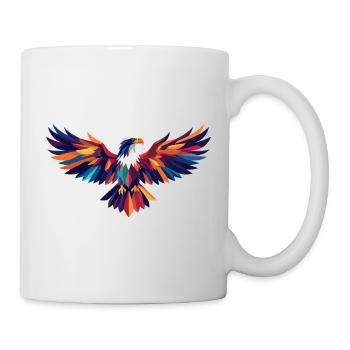 Art coloré des ailes abstraites d’oiseau de feu en forme d’aigle - Mug blanc - blanc - Droite