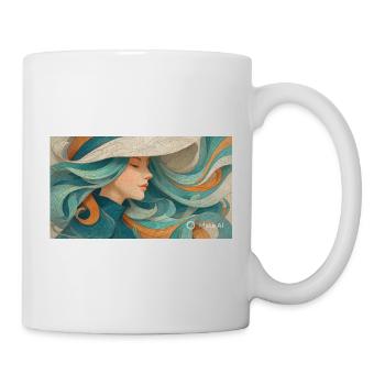 Fließendes Farbporträt Turquoise - Tasse - Weiß - Rechts
