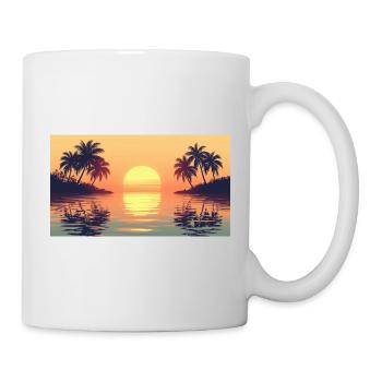 Sunset on tropical island - Mug - white - Right