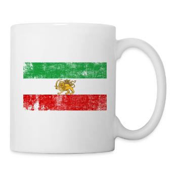 Iran alte Fahne Grunge Retro VIntage - Tasse - Weiß - Rechts