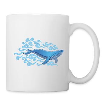 La baleine bleue - Mug blanc - blanc - Droite