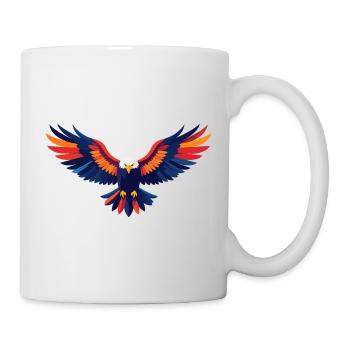 Motif coloré d’aigle volant Ailes déployées d’aigle - Mug blanc - blanc - Droite