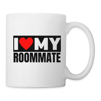 I Love My Roommate Bold Heart Graphic - Mug - white - Right