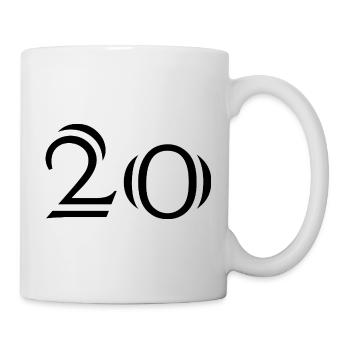 20. 20 ANS. 20e ANNIVERSAIRE. ANNIVERSAIRE 20 ANS. - Mug blanc - blanc - Droite
