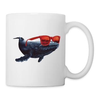 Whale with sunglasses - Mug - white - Right