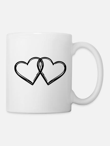 Herzen Paar Ehe - Tasse - Weiß