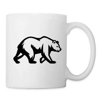 Silhouette of a walking bear, nature symbol - Mug - white - Right