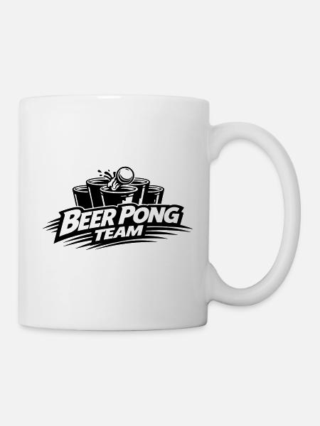 Beer Pong Team Schwarz - Tasse - Weiß