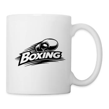 Boxing Boxhandschuh Schriftzug Schwarz - Tasse - Weiß - Rechts