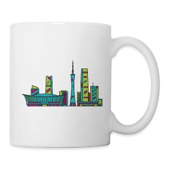 Chengdu City Skyline Sichuan Moderne Linienkunst - Tasse - Weiß - Rechts