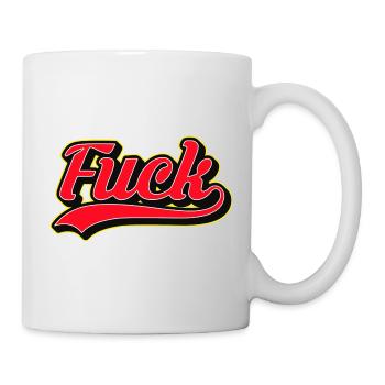 Bold F Word Retro Script Tee - Mug - white - Right