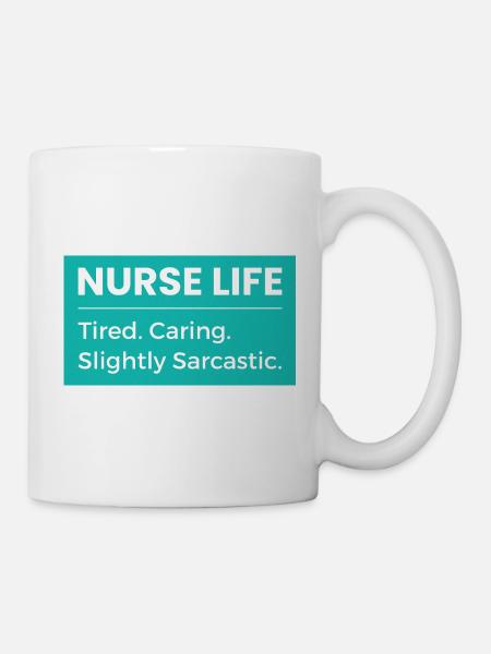 T-shirt Infirmière – Drôle de vie d’infirmière Healthcare Hum - Mug blanc - blanc