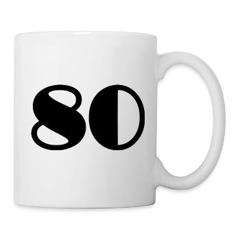 80. 80 ANS. 80e ANNIVERSAIRE. ANNIVERSAIRE 80 ANS. - Mug blanc - blanc - Droite