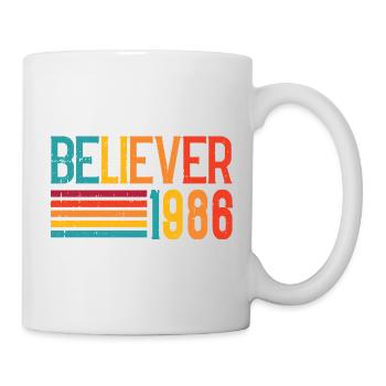 Believe 1986 Regenbogen Retro - Tasse - Weiß - Rechts