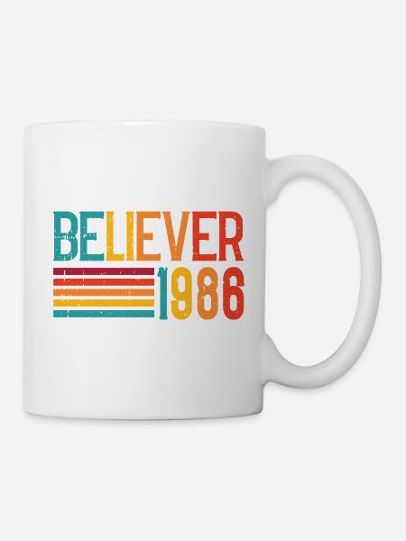 Believe 1986 Regenbogen Retro - Tasse - Weiß