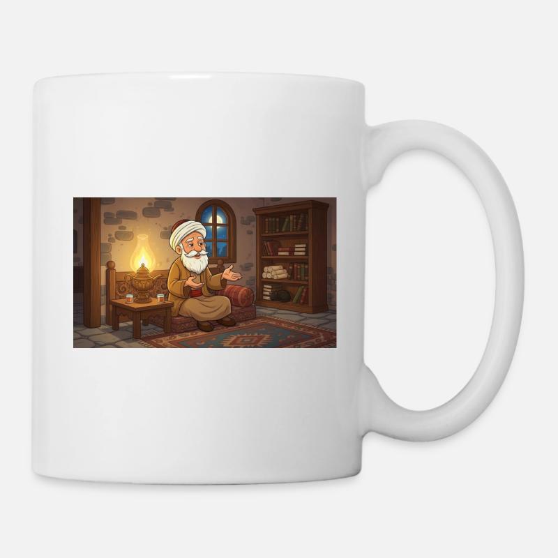 Nasreddin Hodja & L’Oiseau de la Sagesse - Mug blanc - blanc
