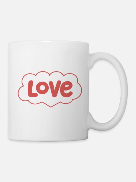 Liebe in Rosy Cloud - Tasse - Weiß