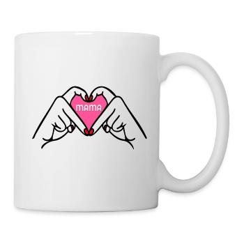 Signe de main de maman amoureux pour la fête des mères - Mug blanc - blanc - Droite