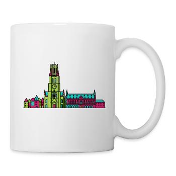 Mechelen City Skyline St. Rumbold Turm Kunst - Tasse - Weiß - Rechts
