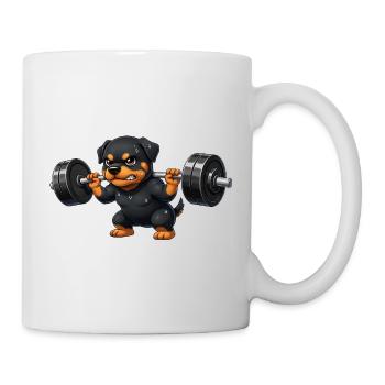 Rottweiler Gewichtheber Barbell Training Workout - Tasse - Weiß - Rechts