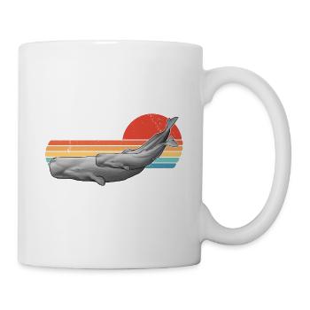 Pottwal Retro Sonnenuntergang - Tasse - Weiß - Rechts