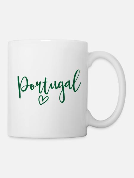 Portugali – naisten sydän, rakkaus Portugalia - Muki - valkoinen