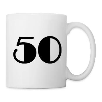 50. 50 JAHRE. 50-JÄHRIGES JUBILÄUM. 50-JÄHRIGES JUBILÄUM. - Tasse - Weiß - Rechts
