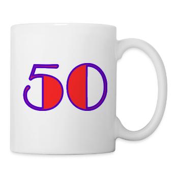 50. 50 JAHRE. 50-JÄHRIGES JUBILÄUM. 50-JÄHRIGES JUBILÄUM. - Tasse - Weiß - Rechts