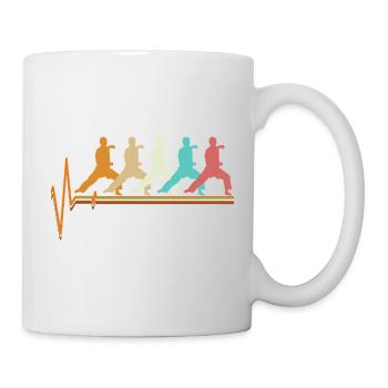 Karate Heartbeat Echo Retro Martial Arts Gift - Mug - white - Right